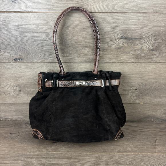 Gun Tote’s N Mamas Womens Concealed Carry Brown Leather Suede Purse Shoulder Bag - Picture 10 of 16